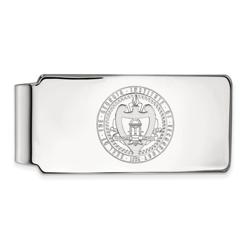 Sterling Silver Georgia Tech Crest Money Clip