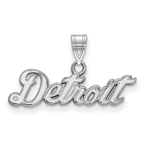 14kt White Gold 3/8in Detroit Pendant