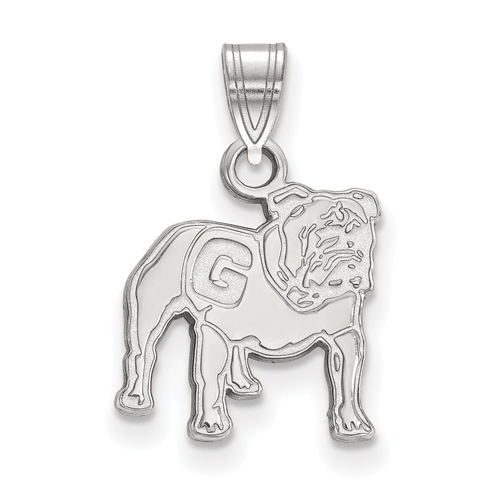 Sterling Silver 1/2in University of Georgia Standing Bulldog Pendant