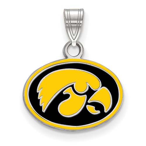 University of Iowa Enamel Charm 1/2in Sterling Silver