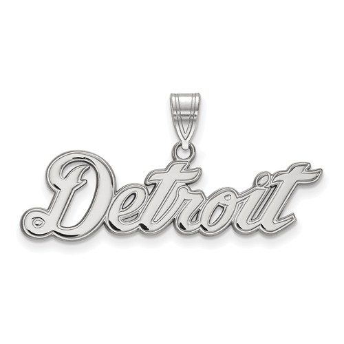 14kt White Gold 5/8in Detroit Pendant