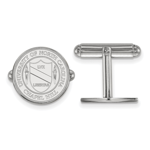 Sterling Silver University of North Carolina Crest Cuff Links