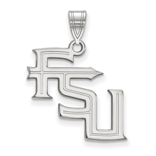 14kt White Gold 3/4in Florida State University FSU Pendant