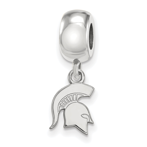 Sterling Silver Michigan State Spartan Extra Small Dangle Bead Charm