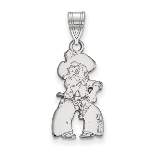 Oklahoma State Univ. Standing Pistol Pete Pendant 3/4in 10k White Gold