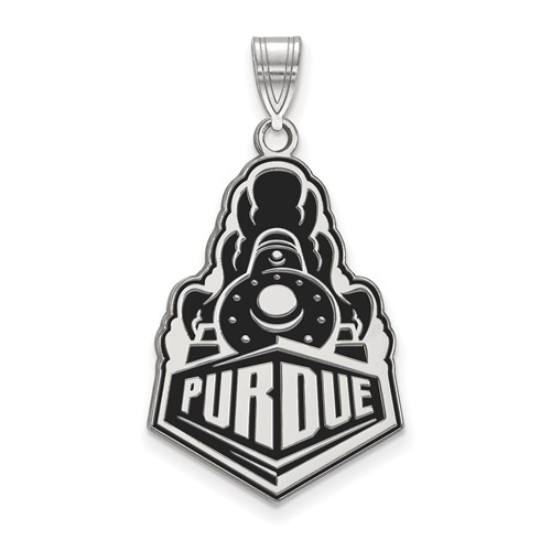 Sterling Silver Enamel Purdue University Boilermakers Pendant 1in 