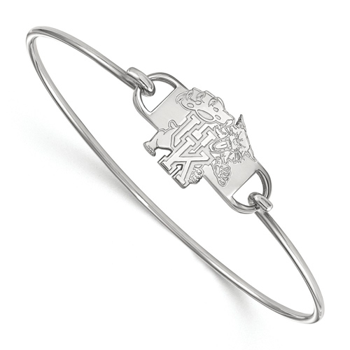 Univ. of Kentucky Wildcat Small Center Wire Bangle 7in Sterling Silver