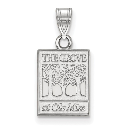 14k White Gold 1/2in The Grove at Ole Miss Pendant