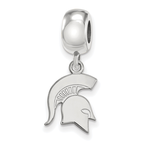 Sterling Silver Michigan State Spartan Small Dangle Bead Charm