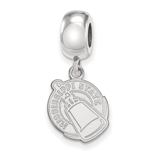 Mississippi State University Cowbell Small Dangle Bead Sterling Silver
