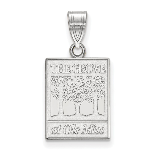 14k White Gold 5/8in The Grove at Ole Miss Pendant