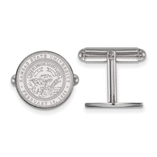 Kansas State University Crest Cuff Links Sterling Silver