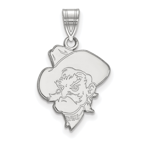Sterling Silver 3/4in Oklahoma State University Pistol Pete Pendant