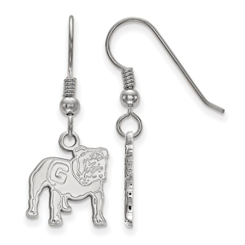 University of Georgia Standing Bulldog Dangle Earrings Sterling Silver