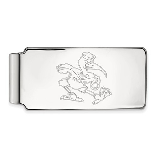 14kt White Gold University of Miami Ibis Money Clip