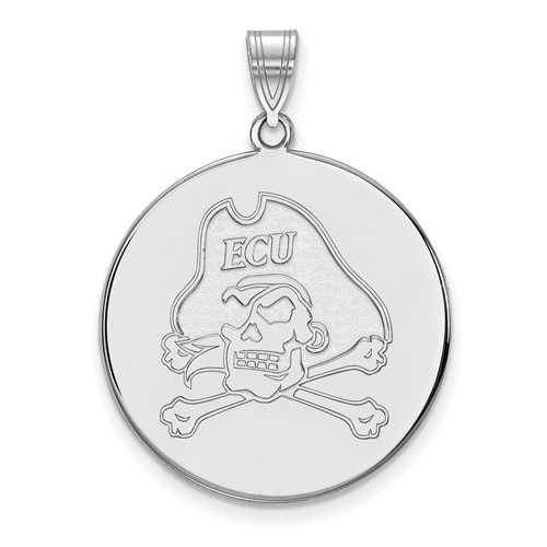 Sterling Silver 1in East Carolina University Round Pendant