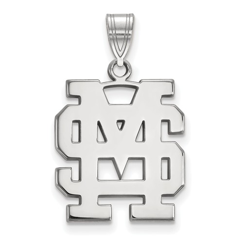 Mississippi State University MS Pendant 3/4in Sterling Silver