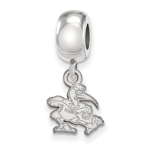 Sterling Silver University of Miami Ibis Extra Small Dangle Bead Charm