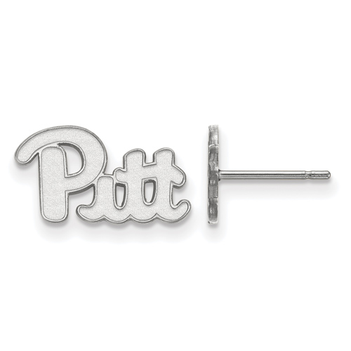 14k White Gold University of Pittsburgh Extra Small Post Earrings