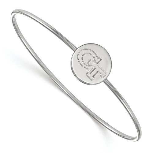 Sterling Silver 7in Georgia Wire Bangle Bracelet with Disc