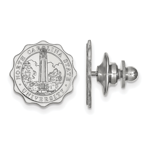 Sterling Silver North Carolina State University Crest Lapel Pin