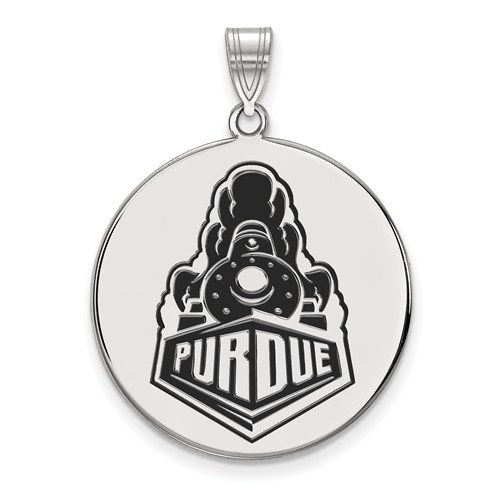 Sterling Silver Enamel Purdue University Boilermakers Disc Pendant 1in