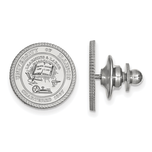 Sterling Silver University of Illinois Crest Lapel Pin