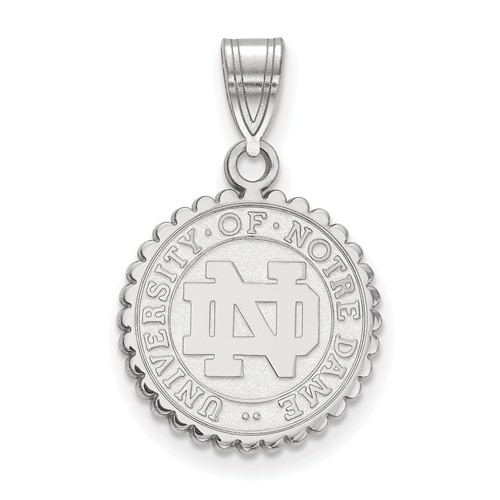 14k White Gold 5/8in University of Notre Dame Crest Pendant