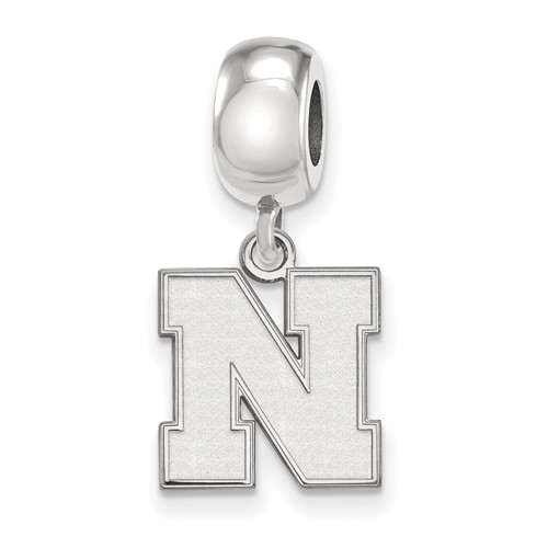 Sterling Silver University of Nebraska N Dangle Bead Charm