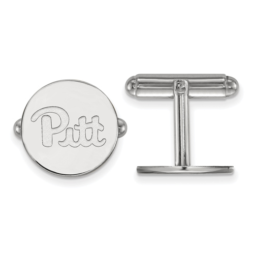 Sterling Silver University of Pittsburgh Round Cuff Links