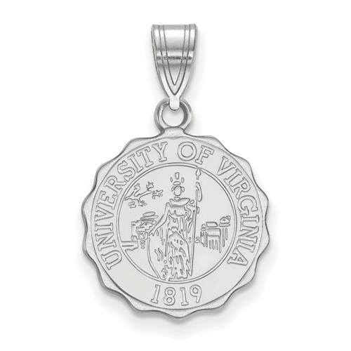 Sterling Silver 5/8in University of Virginia Crest Pendant