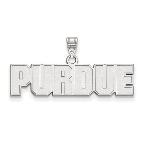 14k White Gold Purdue University Pendant 3/8in