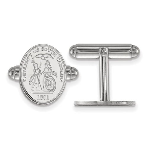 Sterling Silver University of South Carolina Crest Cuff Links