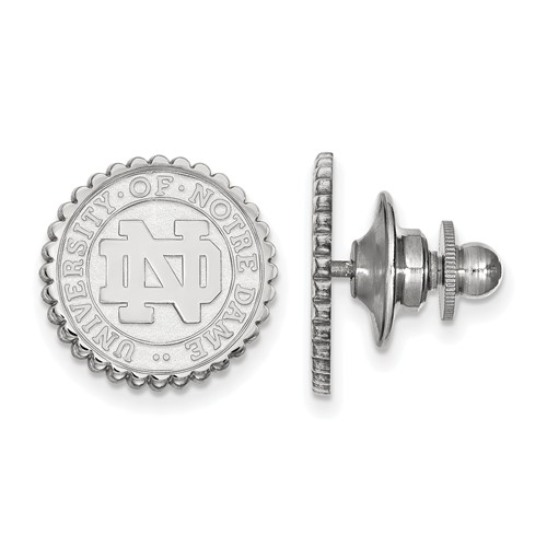 14k White Gold University of Notre Dame Crest Tie Tac