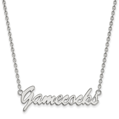 Sterling Silver Gamecocks 18in Necklace