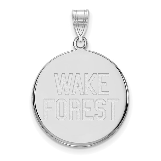Wake Forest University Round Pendant 3/4in Sterling Silver