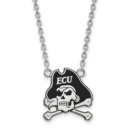 East Carolina University Enamel Necklace 3/4in Sterling Silver