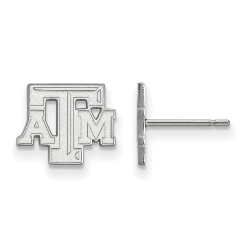 14kt White Gold Texas A&M University Beveled Extra Small Post Earrings