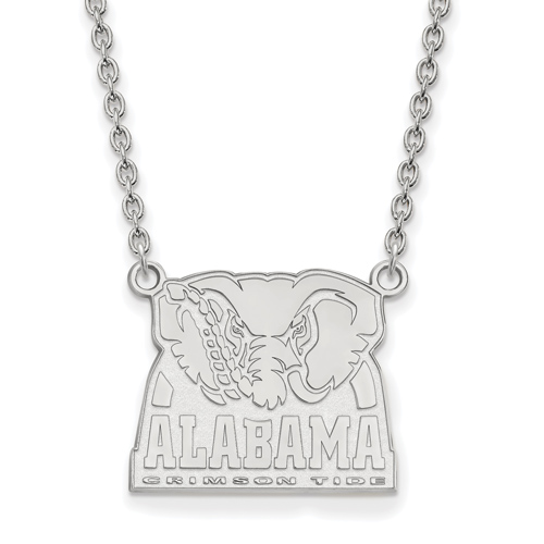 Sterling Silver University of Alabama Big Al Pendant with 18in Chain