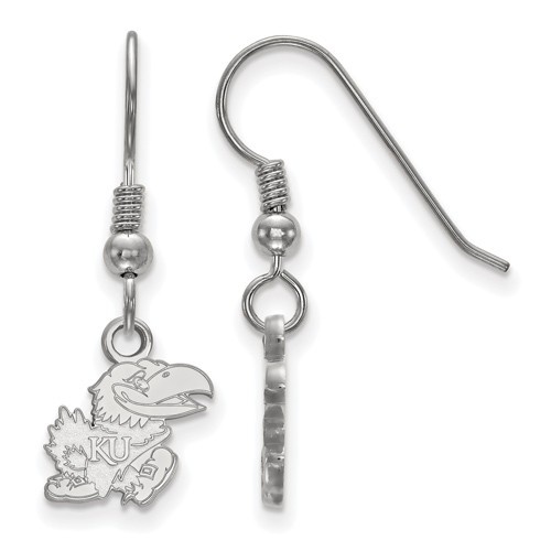 Sterling Silver University of Kansas Extra Small Dangle Earrings