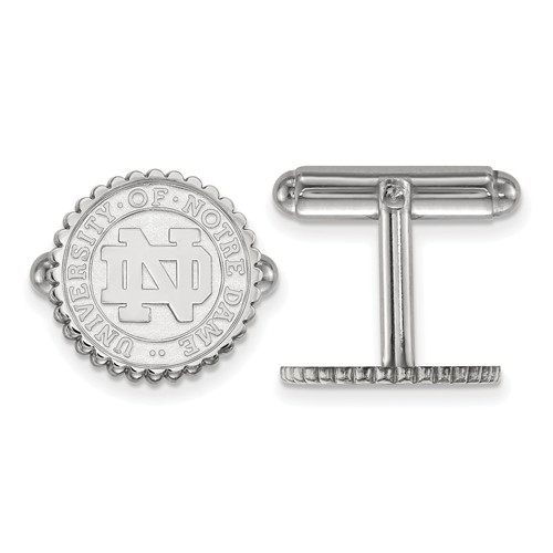 Sterling Silver University of Notre Dame Crest Cuff Links