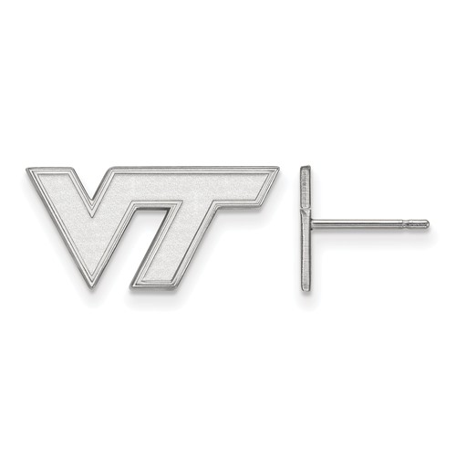10k White Gold Virginia Tech Extra Small Logo Earrings