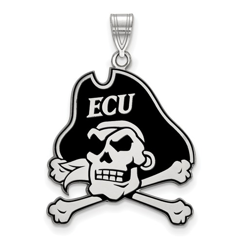 Sterling Silver 1in East Carolina University Enamel Pendant