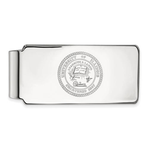 Sterling Silver University of Illinois Crest Money Clip
