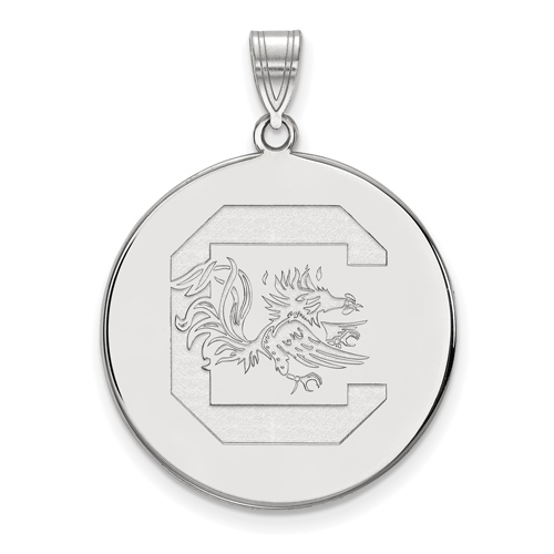 10kt White Gold 1in University of South Carolina Disc Pendant
