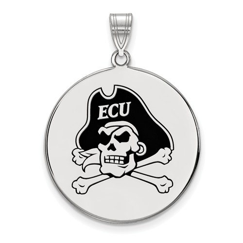 East Carolina University Round Enamel Pendant 1in Sterling Silver