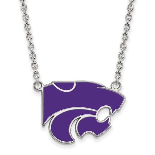 Kansas State University Enamel Necklace 3/4in Sterling Silver
