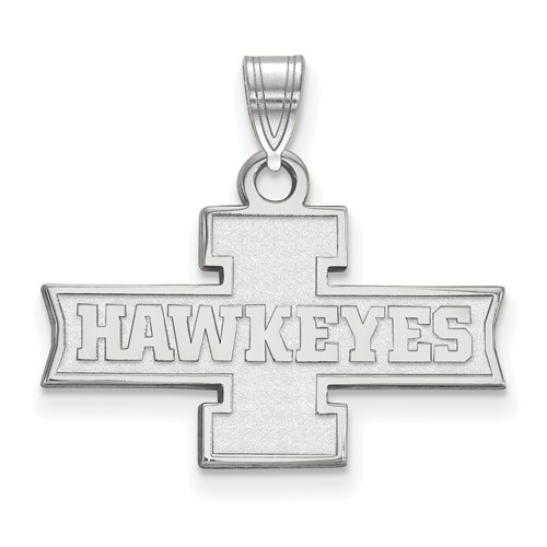 University of Iowa Hawkeyes Pendant 1/2in 10k White Gold