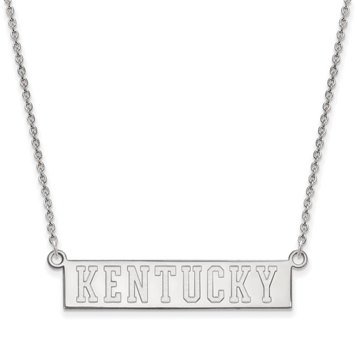 Sterling Silver 1/2in KENTUCKY Bar Pendant with 18in Chain