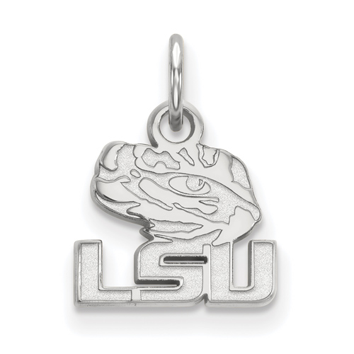 14k White Gold LSU Eye of the Tiger Pendant 3/8in